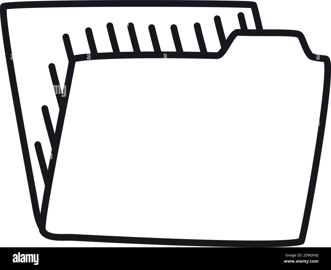 file folder icon over white background, line style, vector illustration ...