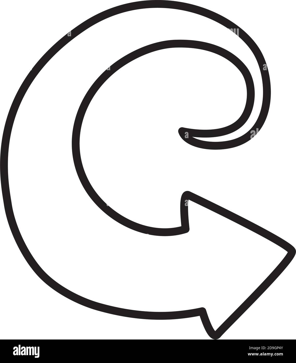 icon of twist arrow over white background, line style, vector