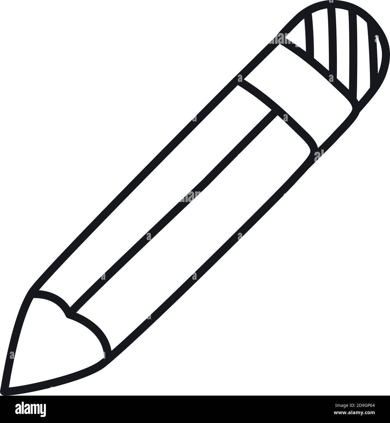 pencil icon over white background, line style, vector illustration ...