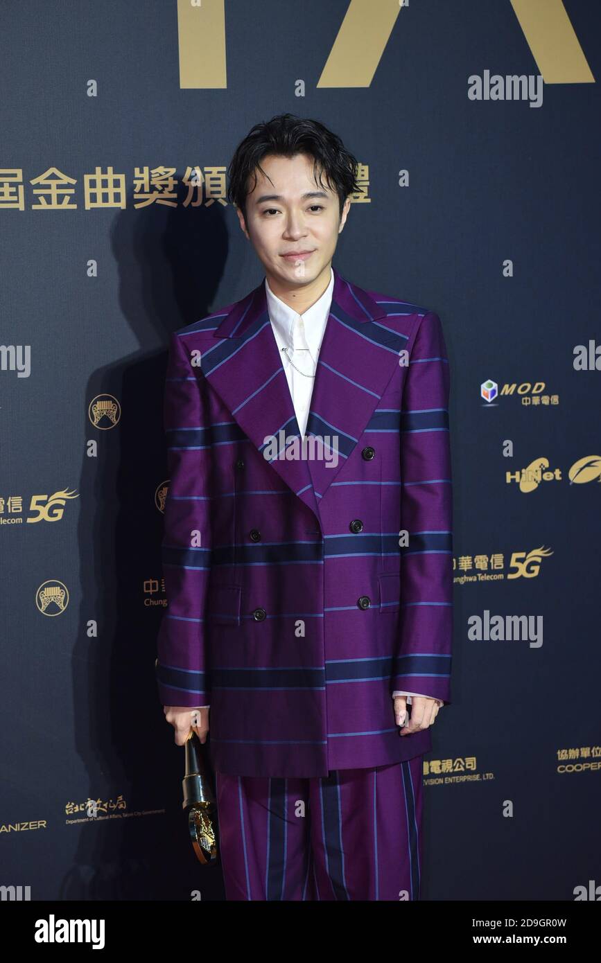 Wu Tsing-fong wins Best Singer Award at the 2020 Golden Melody awards ceremony held at Taipei Music Center in Taipei, Taiwan, 3 October 2020. Stock Photo