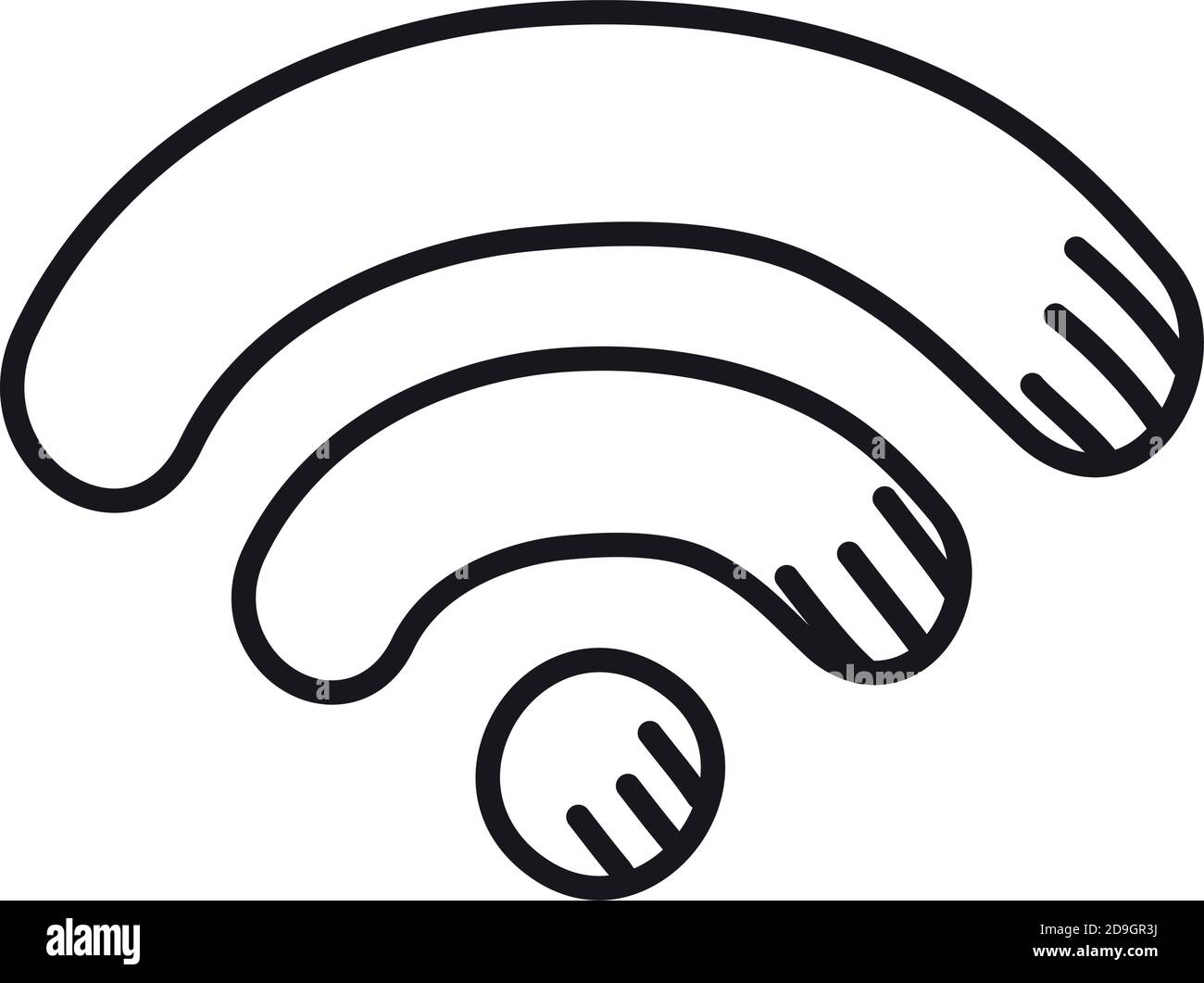 wifi symbol icon over white background, line style, vector illustration ...