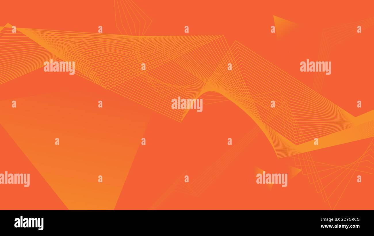 An abstract, orange background work made up of lines diffusing. Stock Vector