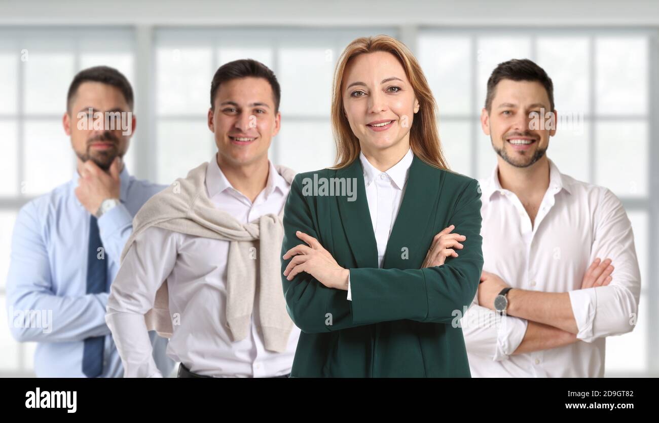 Collage with business people in office Stock Photo - Alamy