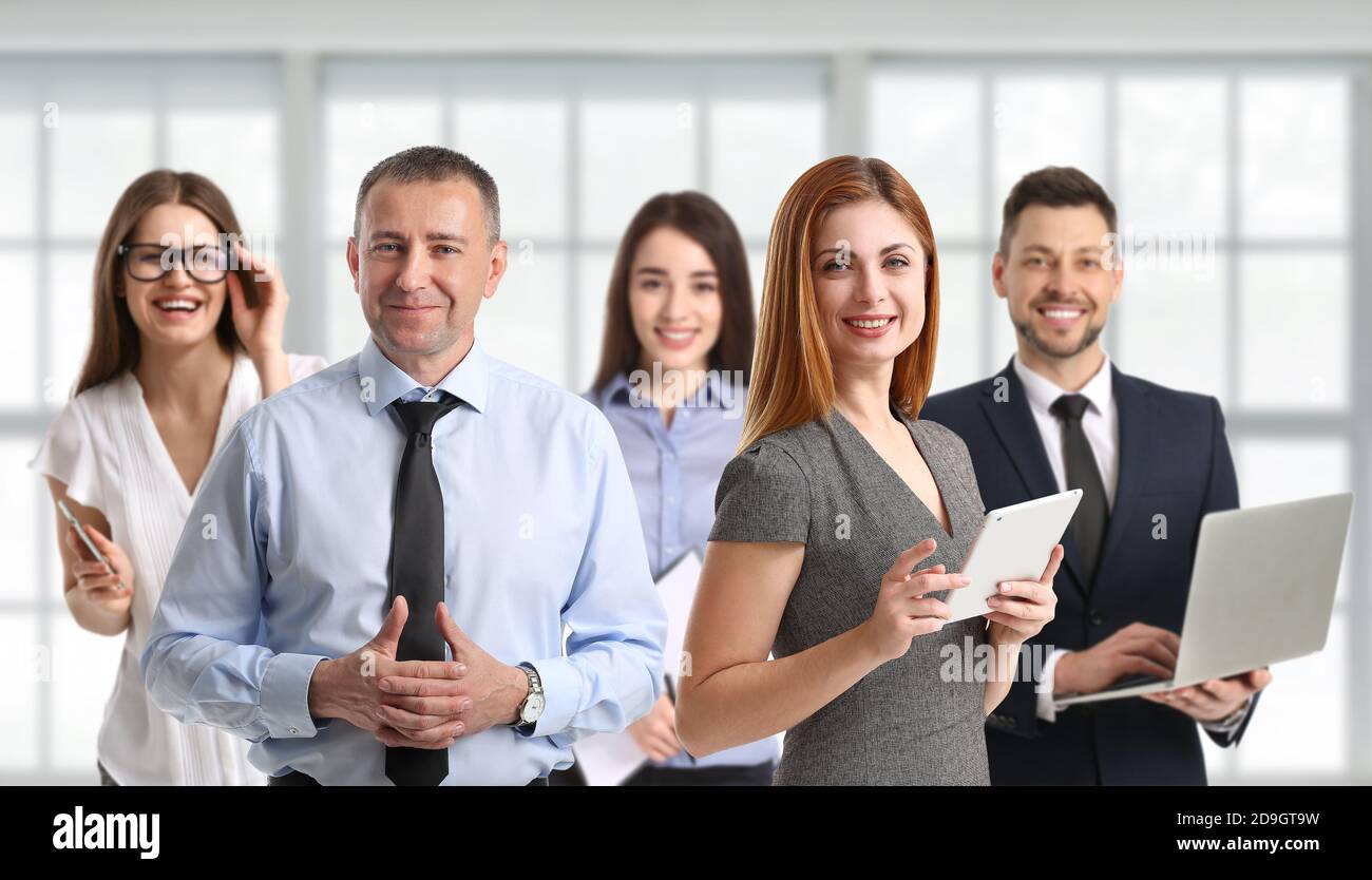 Collage with business people in office Stock Photo - Alamy