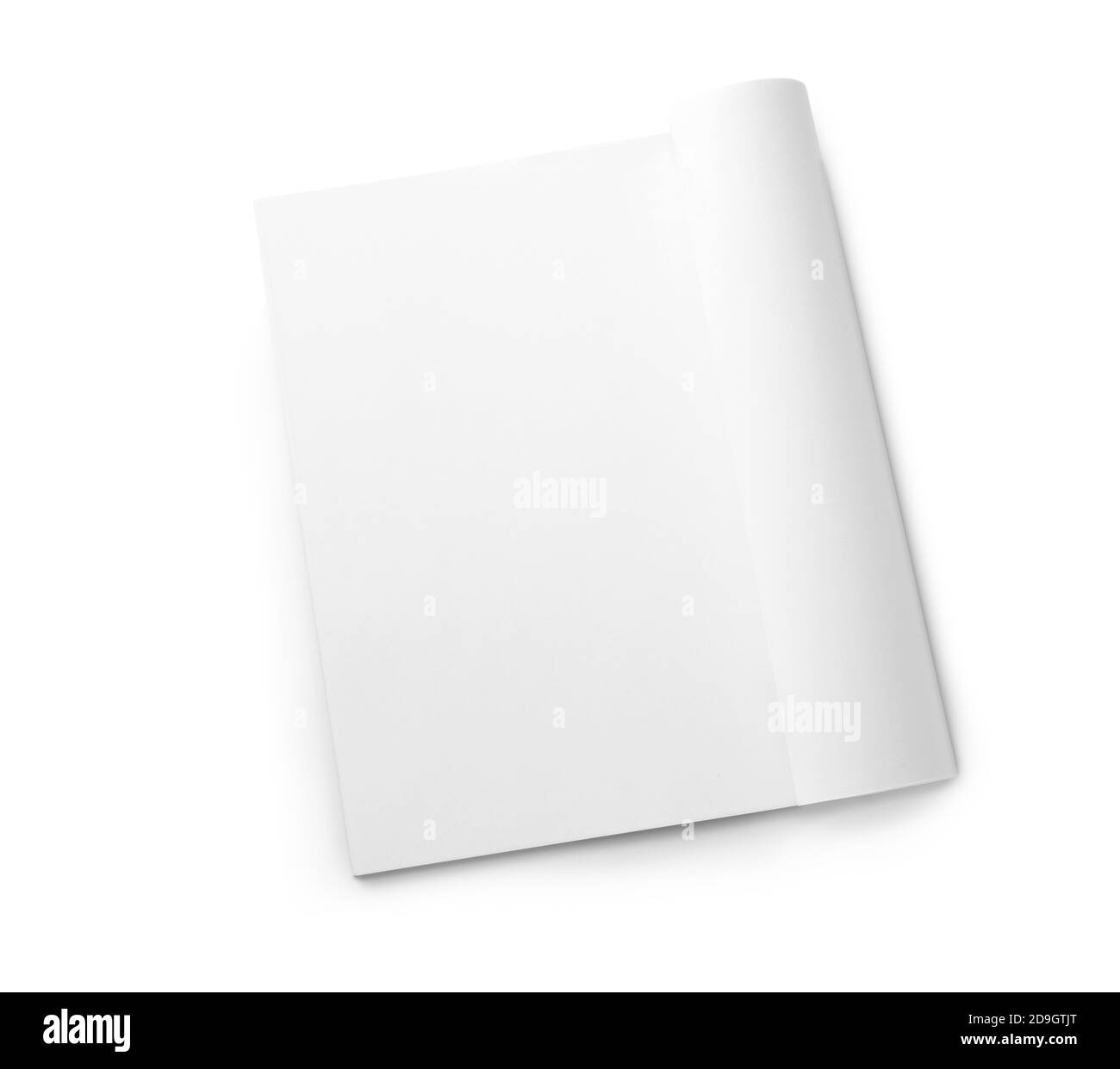 Blank pages of open magazine on white background Stock Photo Alamy