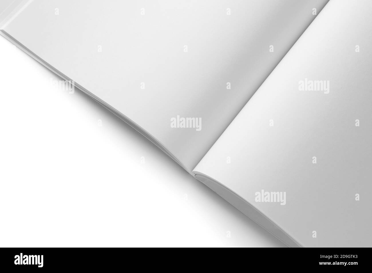 Blank pages of open magazine on white background Stock Photo Alamy