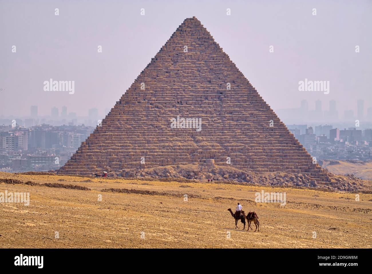 The Pyramid of Menkaure is the smallest of the three main Pyramids of Giza located on the Giza Plateau in the southwestern outskirts of Cairo, Egypt Stock Photo