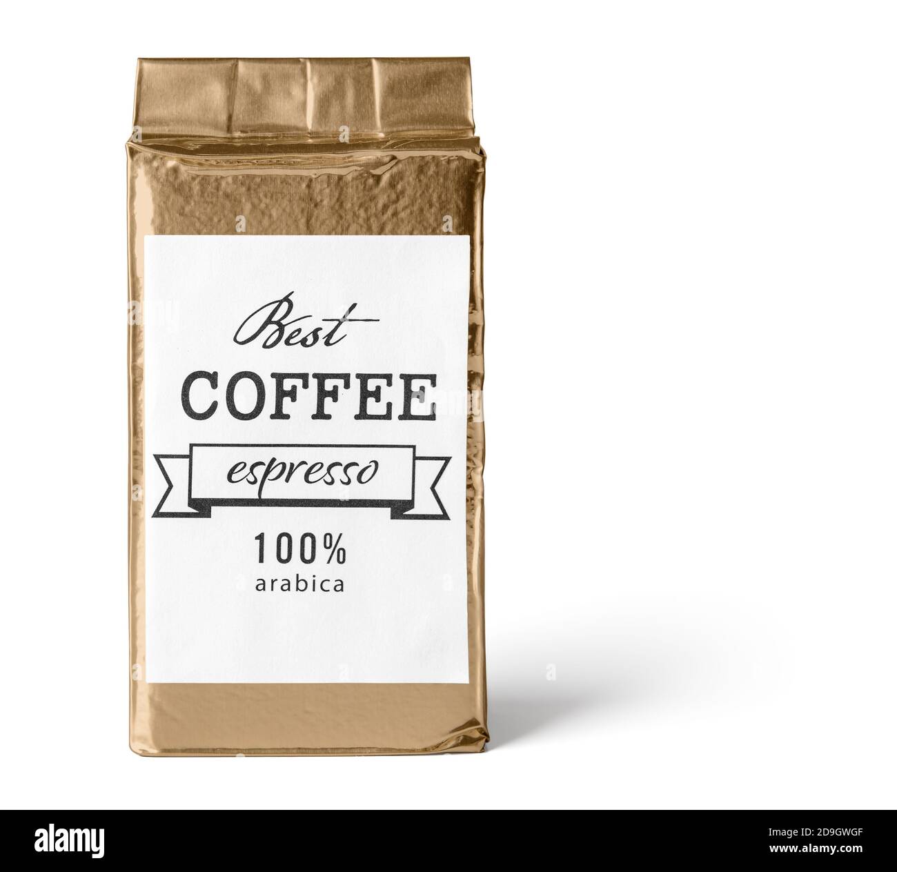 Coffee bag on white background Stock Photo - Alamy