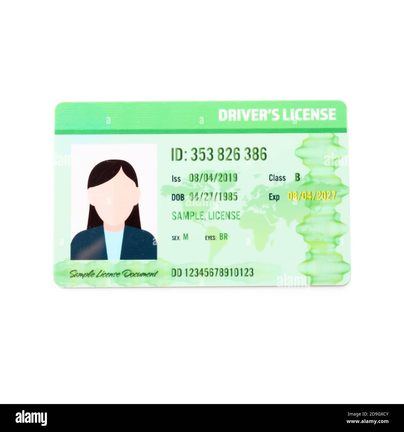 Driving license on white background Stock Photo