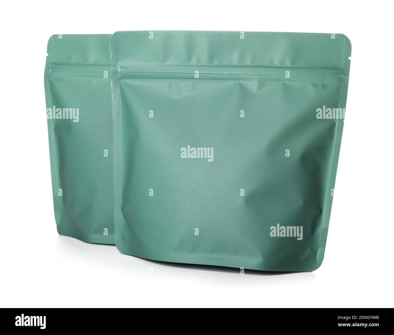 Blank coffee bags on white background Stock Photo - Alamy