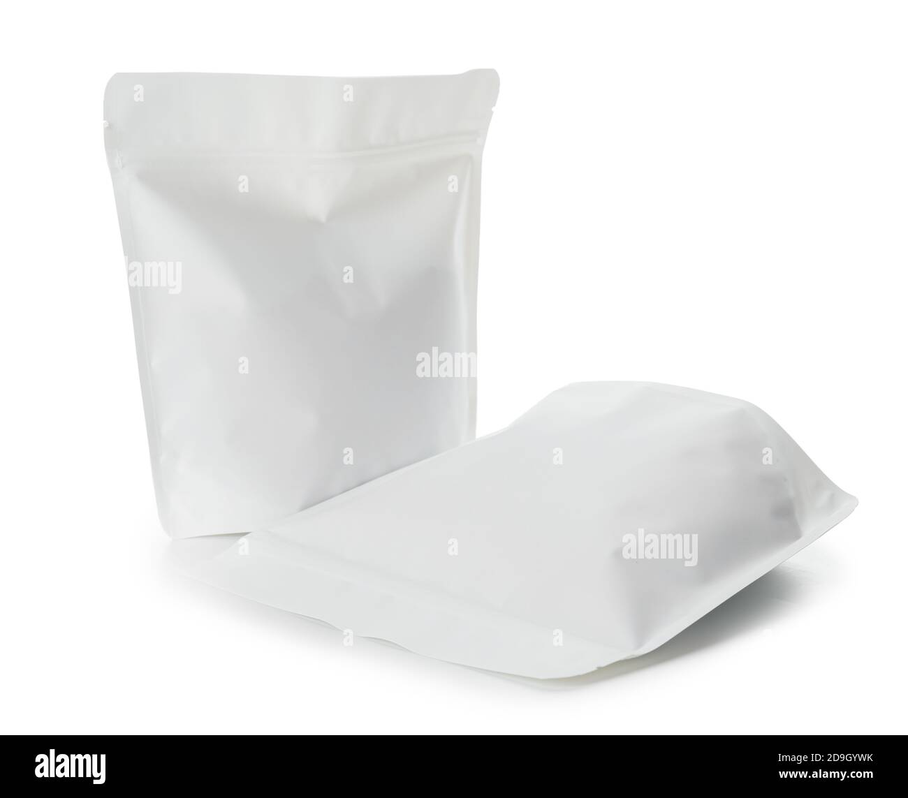 Blank coffee bags on white background Stock Photo - Alamy