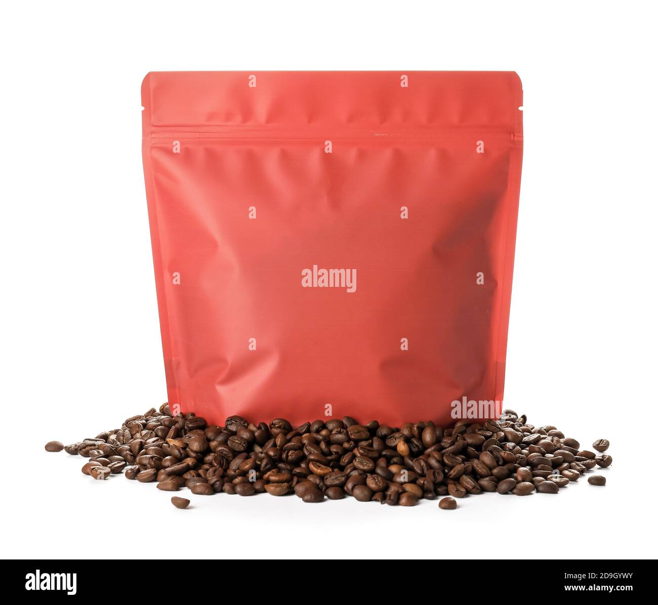 Blank coffee bag on white background Stock Photo - Alamy