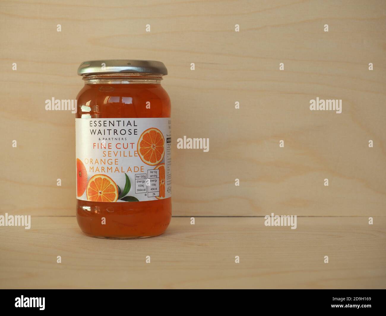 LONDON, UK - CIRCA OCTOBER 2020: Jar of Waitrose fine cut seville orange marmalade Stock Photo