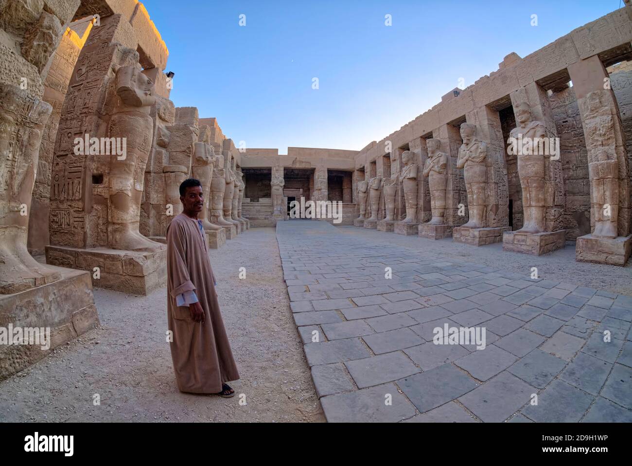 Temple of Karnak, Osiris pillars in the courtyard of the temple of ...