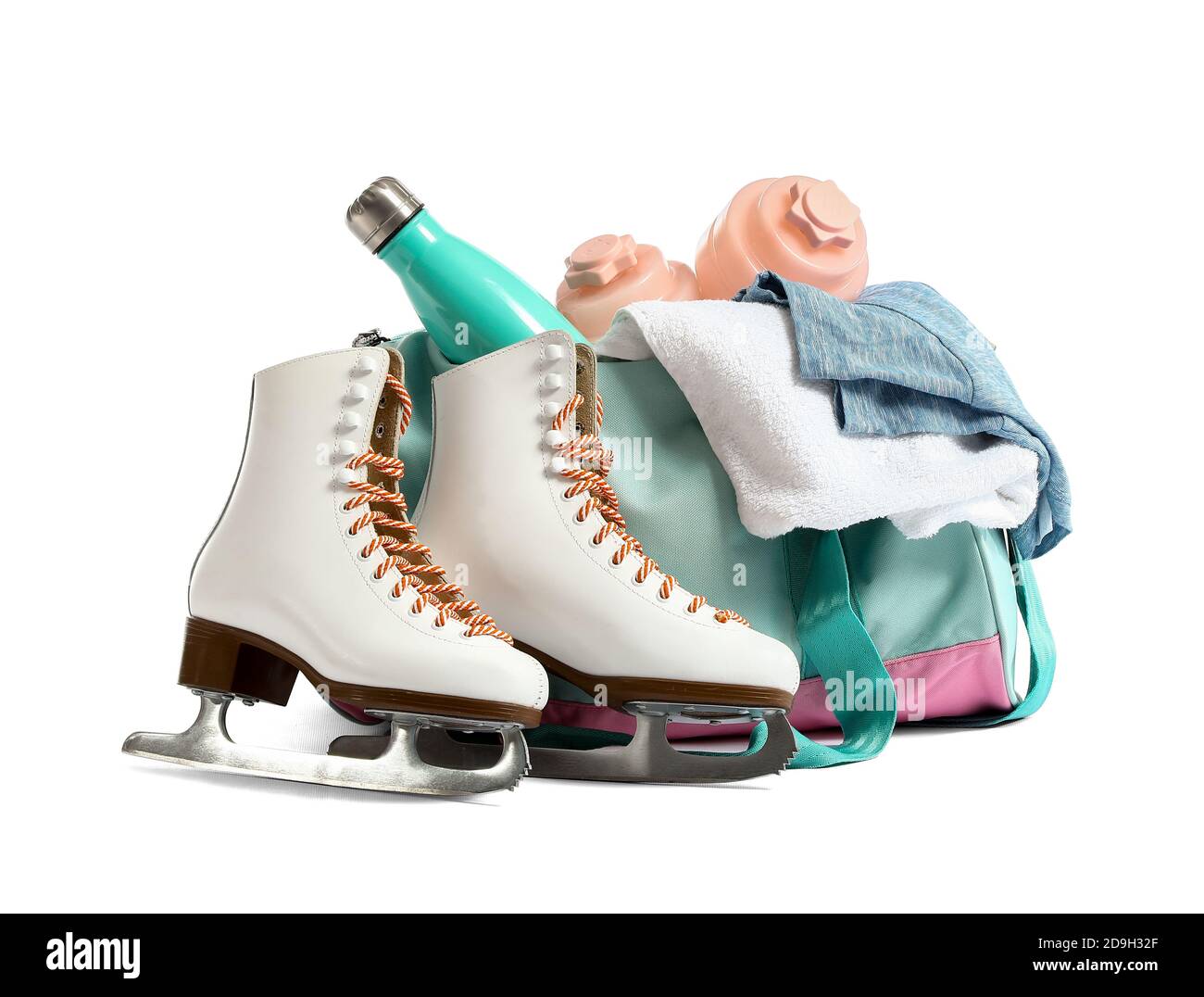 Set of sport equipment on white background Stock Photo - Alamy