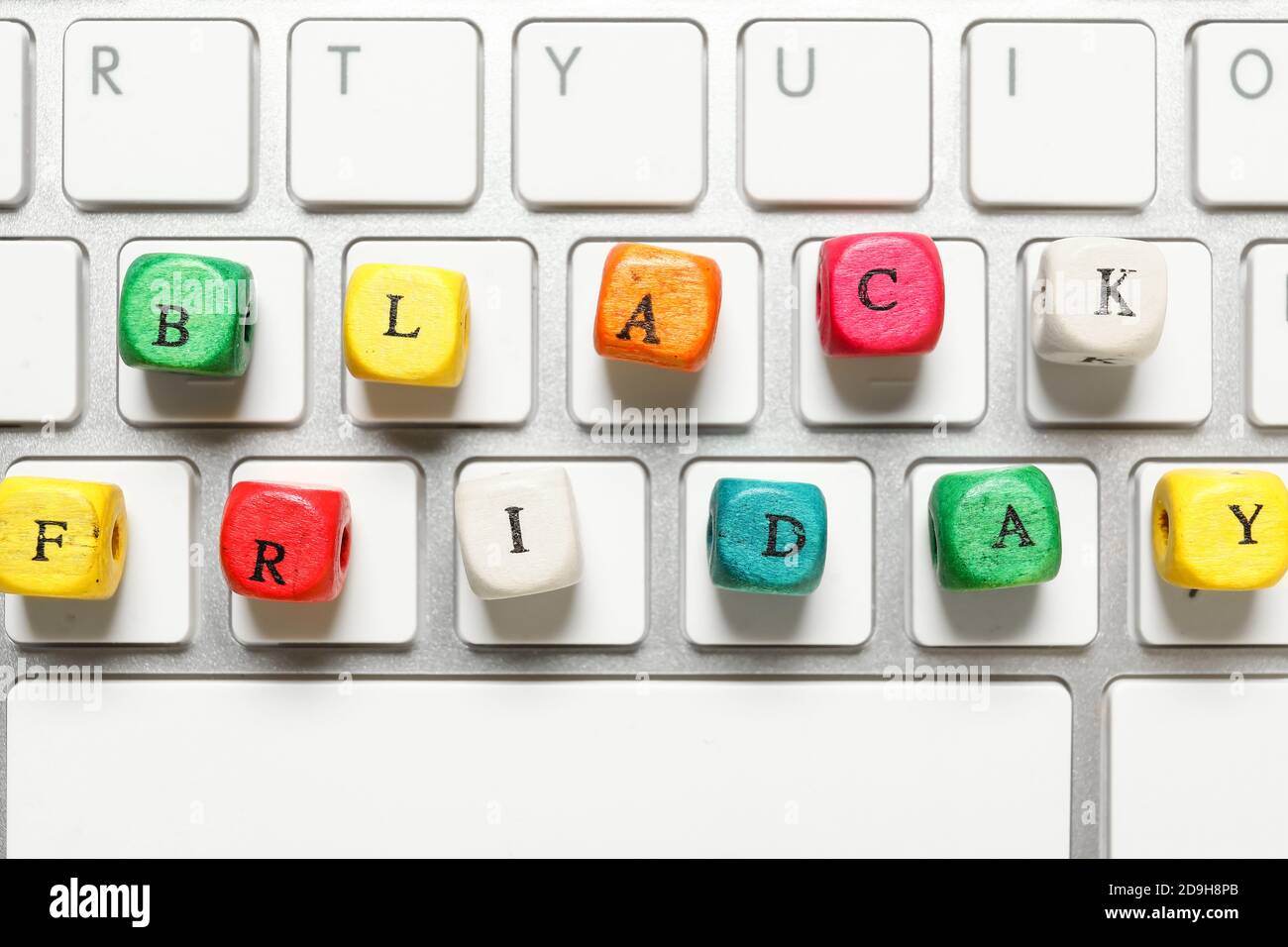 Computer keyboard with text BLACK FRIDAY, closeup Stock Photo