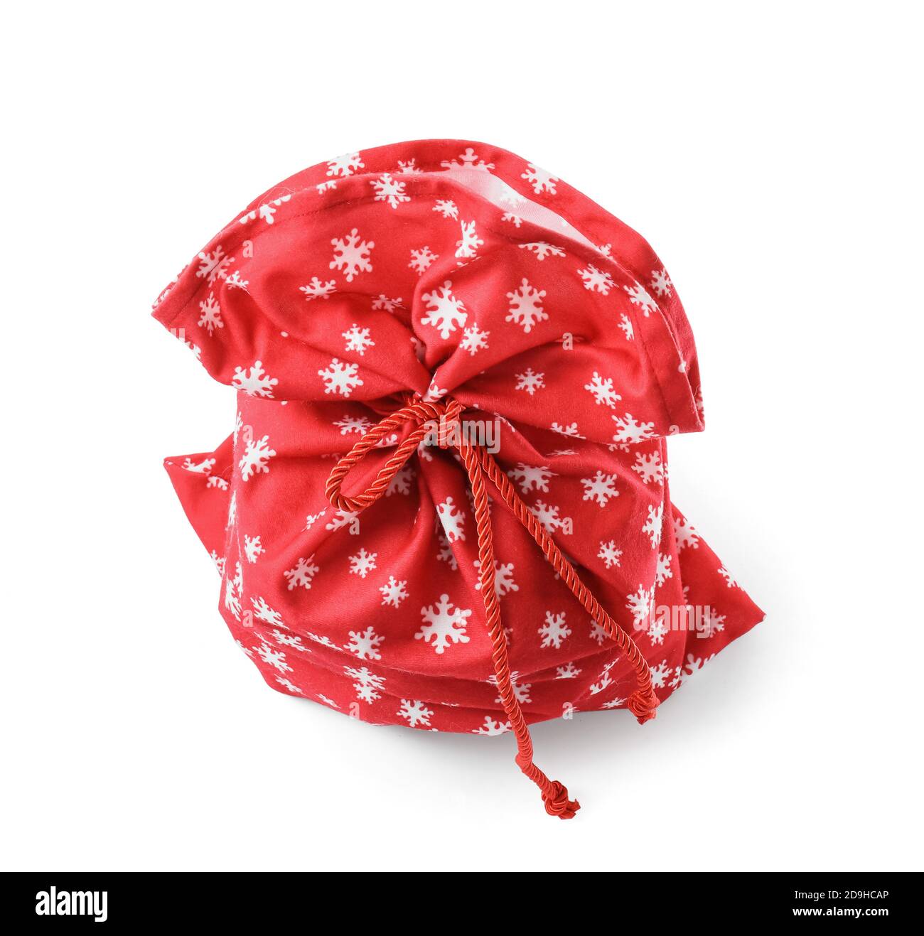 Santa Claus bag full of gifts on white background Stock Photo - Alamy