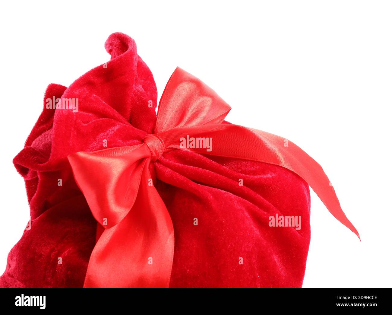 Santa Claus bag full of gifts on white background Stock Photo - Alamy