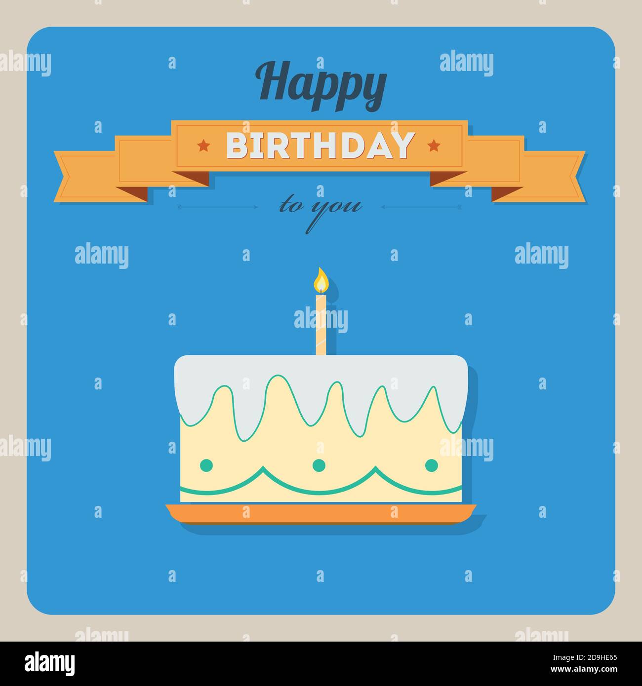 Happy birthday card with a cake and candles Stock Vector Image & Art ...