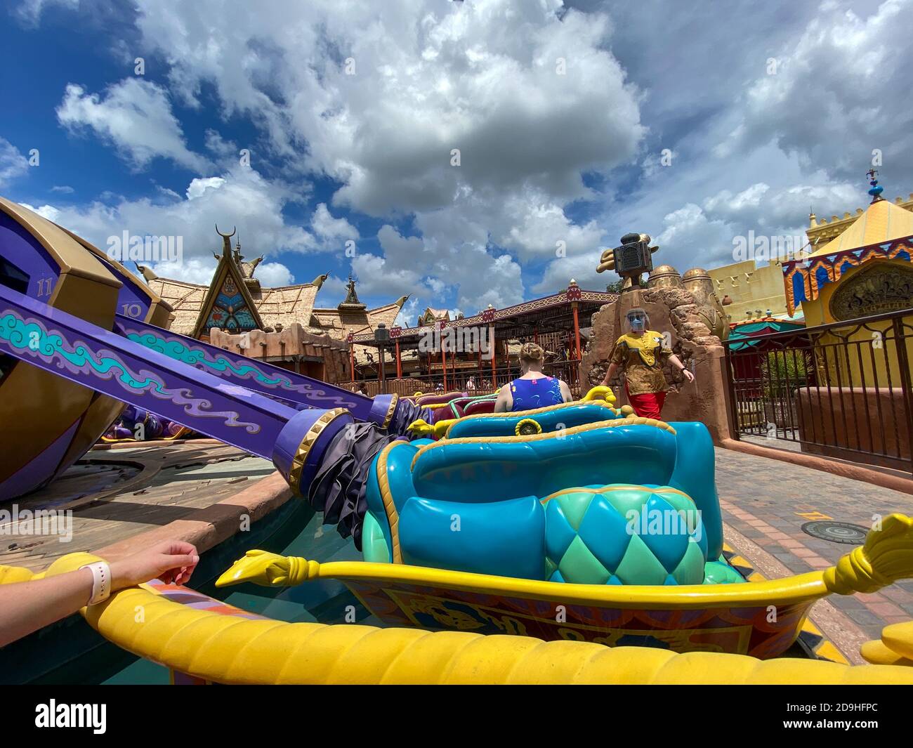 Orlando,FL/USA-7/25/20: The Aladdin Magic Carpets ride in Magic Kingdom in Disney World Orlando, Florida. Stock Photo