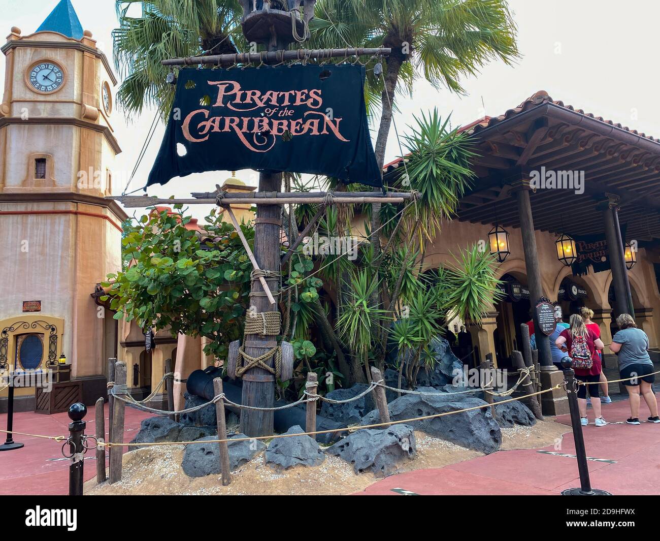 Orlando,FL/USA-7/25/20: The entrance to the Pirates of the Caribbean ride at Magic Kingdom in Disney World Orlando, Florida. Stock Photo