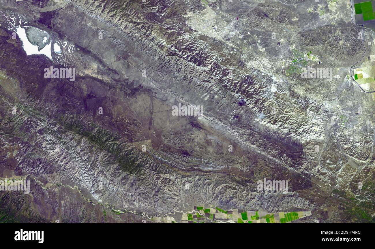 The San Andreas Fault, Carrizo Plain, California Stock Photo