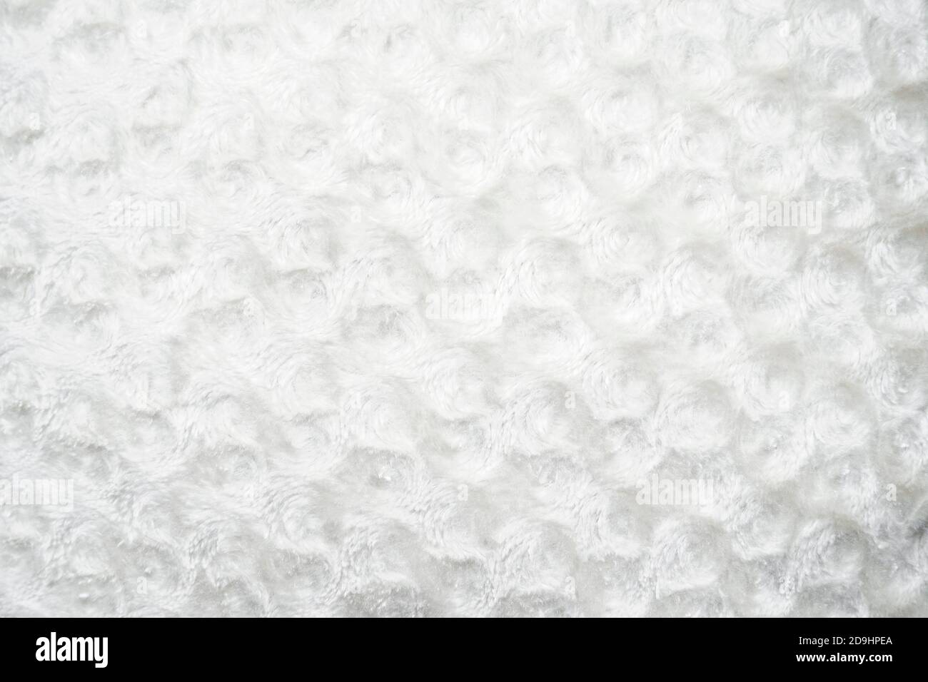 abstract white background of fleecy fabric with circles Stock Photo