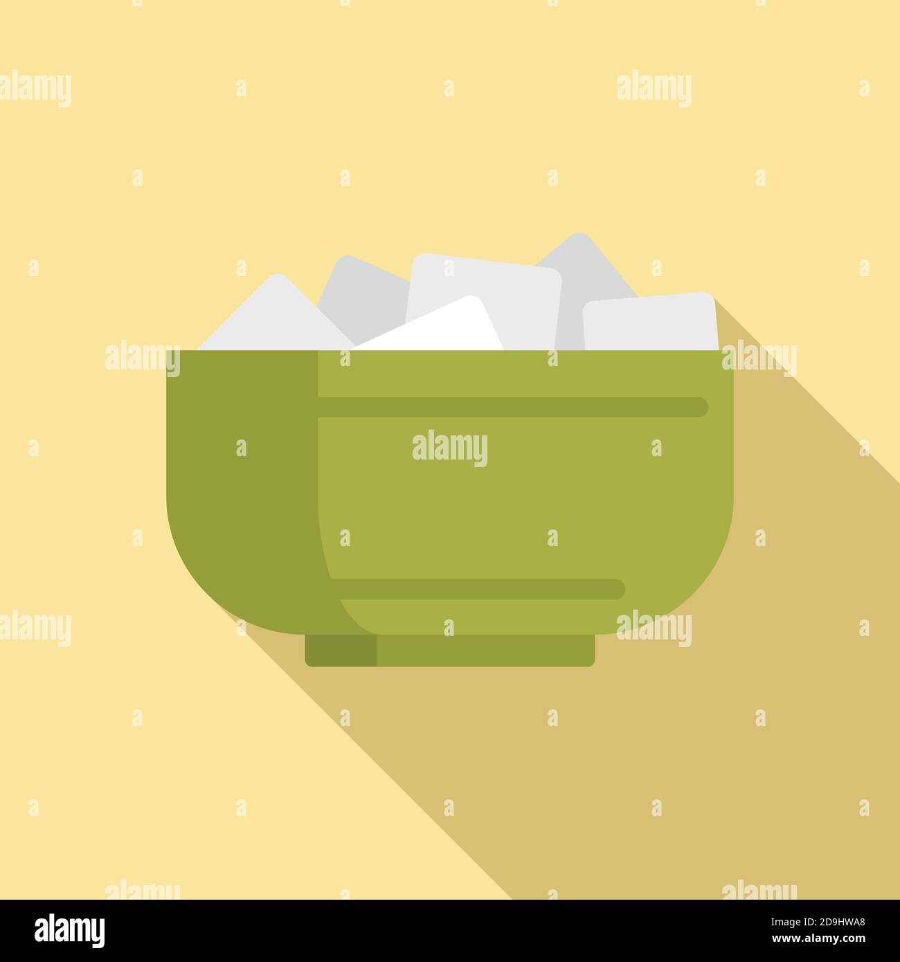 Tea ceremony bowl sugar icon, flat style Stock Vector