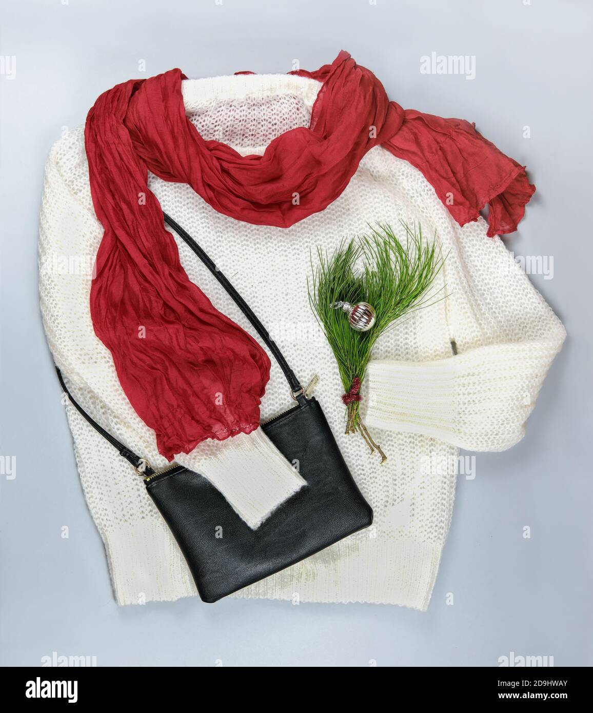 red scarf outfit