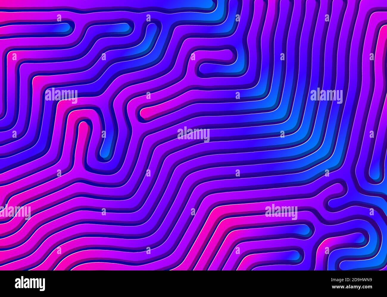 Abstract background with optical illusion generative pattern and vibrant fluid psychedelic colors Stock Vector