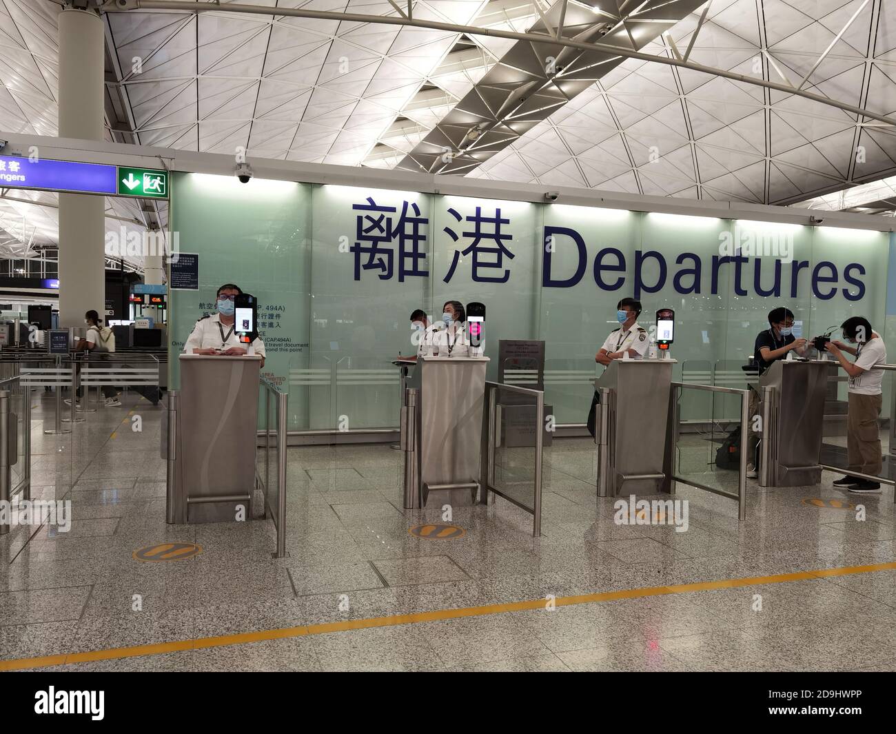 12/10/2020 Staff with face mask during Covid19 in the Hong Kong