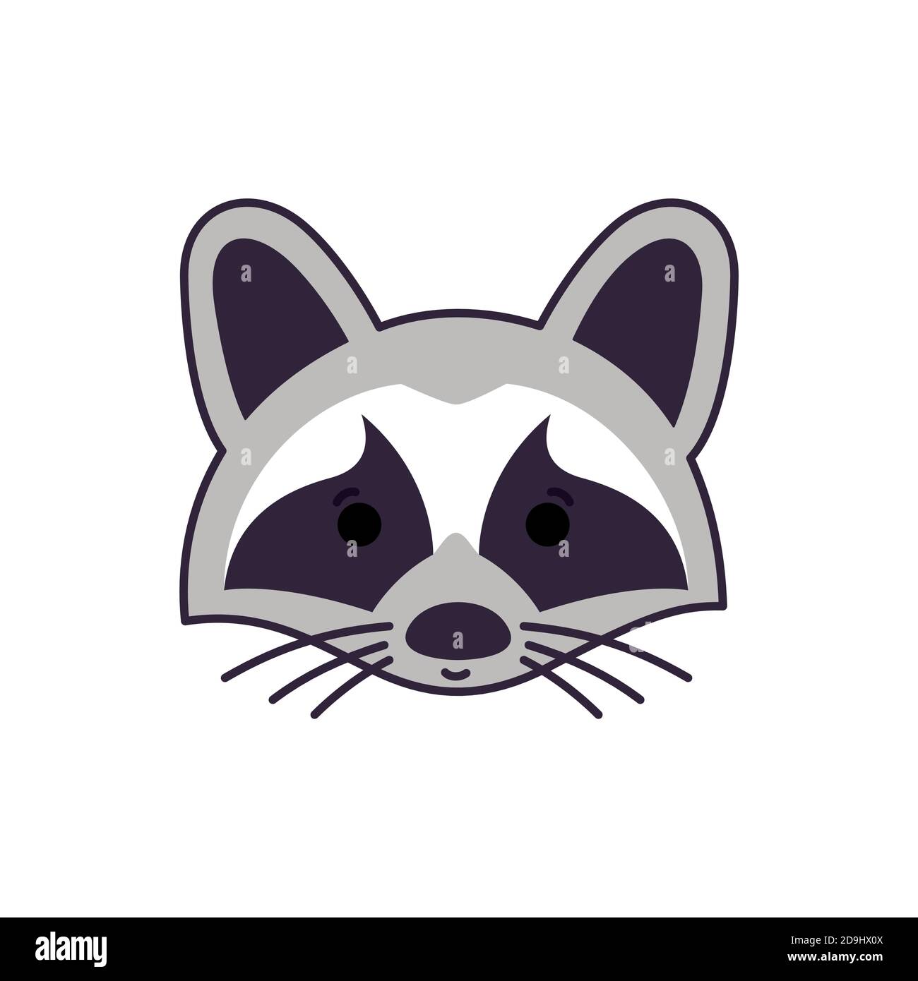 Raccoon face logo. Cute raccoon isolated in white background. Vector  illustration in cartoon style Stock Vector Image & Art - Alamy