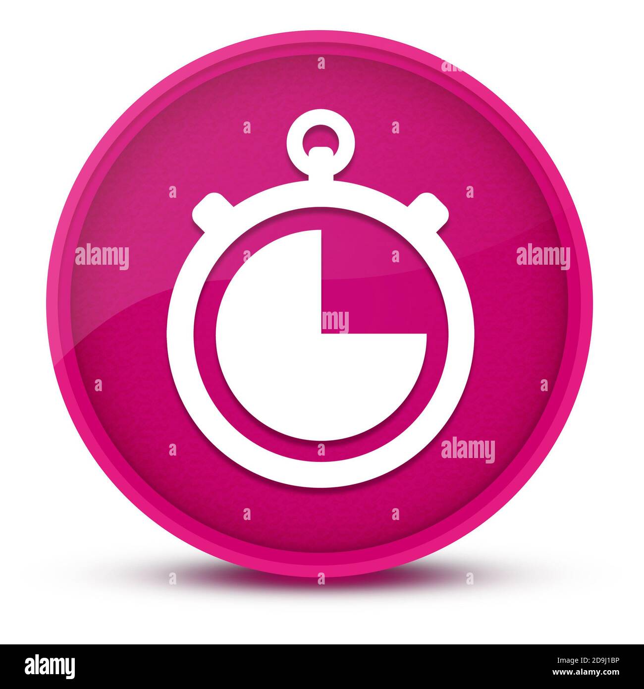 Stop watch luxurious glossy pink round button abstract illustration ...