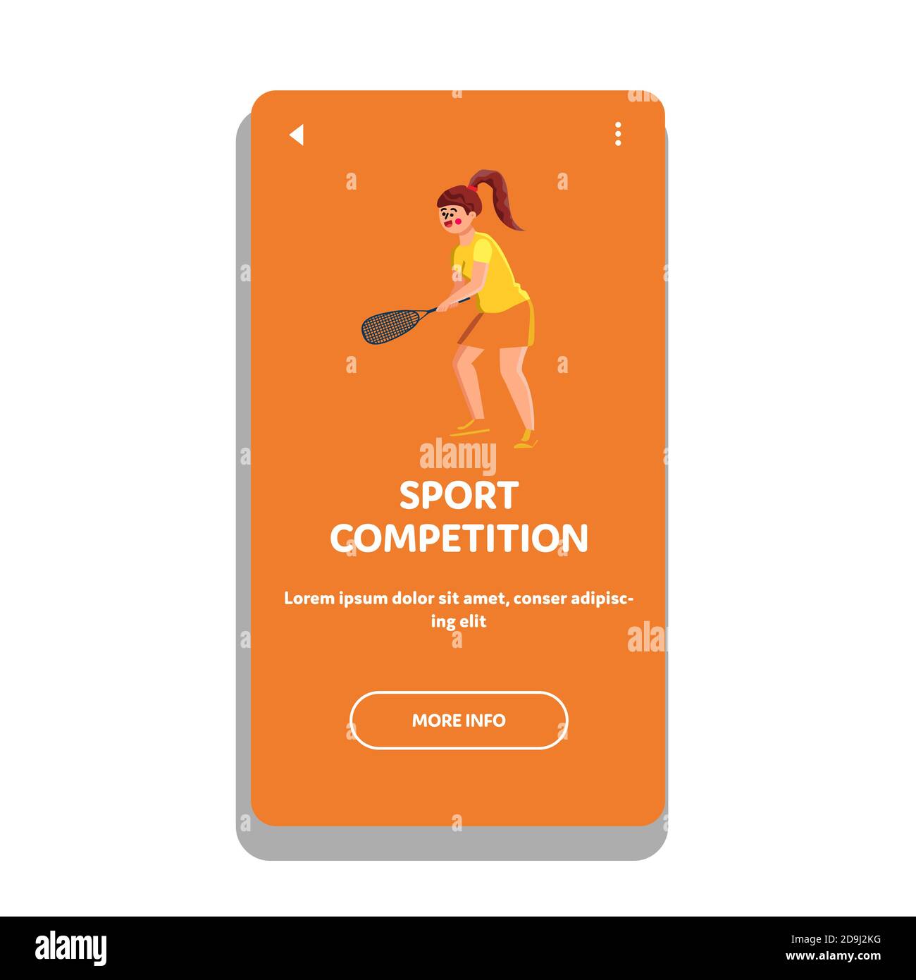 Sport Competition Squash Game Woman Player Vector Stock Vector