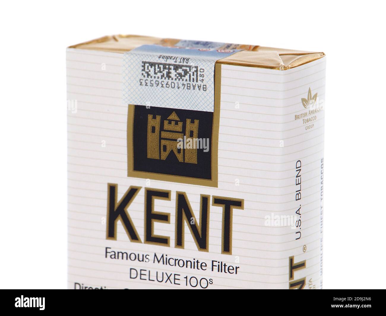 BUCHAREST, ROMANIA - NOVEMBER 1, 2015. Pack of Kent Cigarettes, made by R.J. Reynolds Tobacco Company Stock Photo