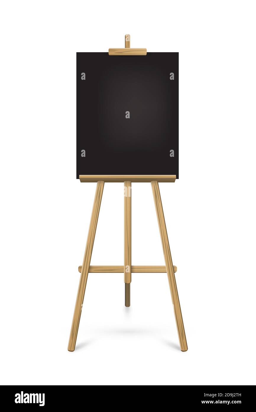 Premium Vector  Wooden brown sienna easel with mock up empty