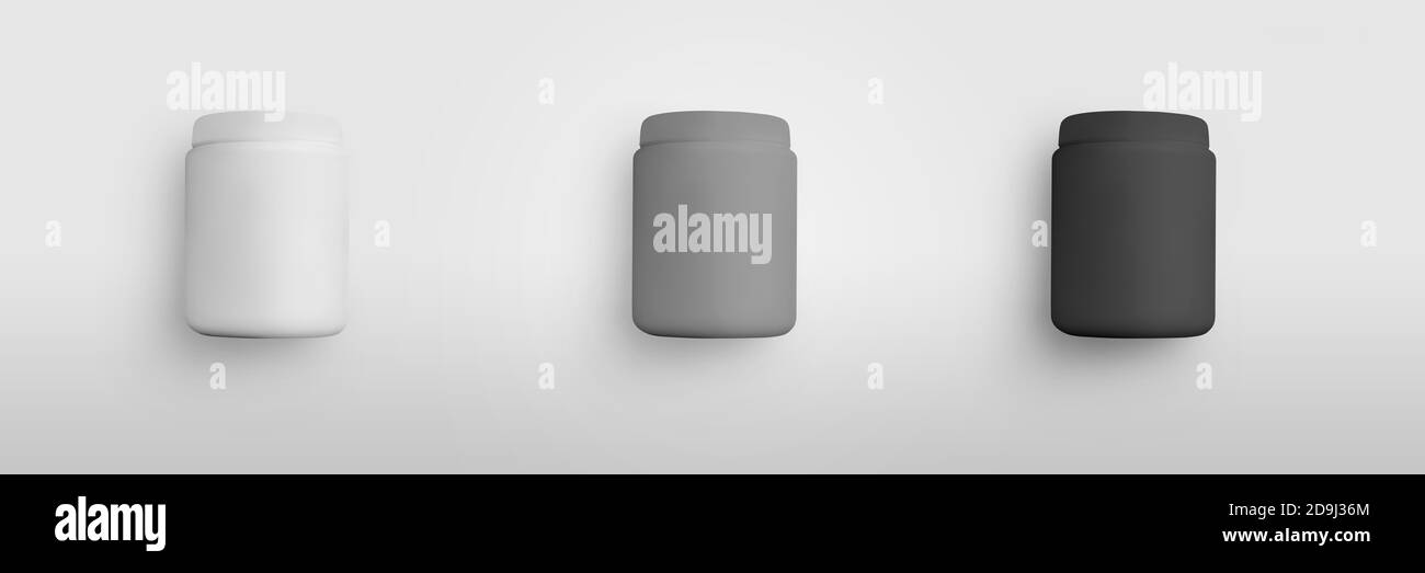 Download Set Of Matte White Gray Black Pill Jars Vitamin Isolated On Background Close Up Bottle Mockup For Design Presentation Advertising In Medicine Stock Photo Alamy