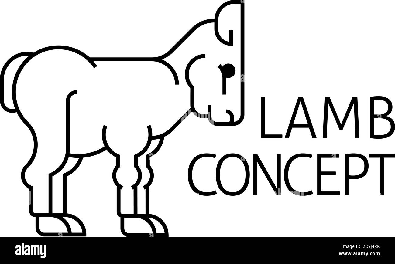 Lamb Sign Label Icon Concept Stock Vector