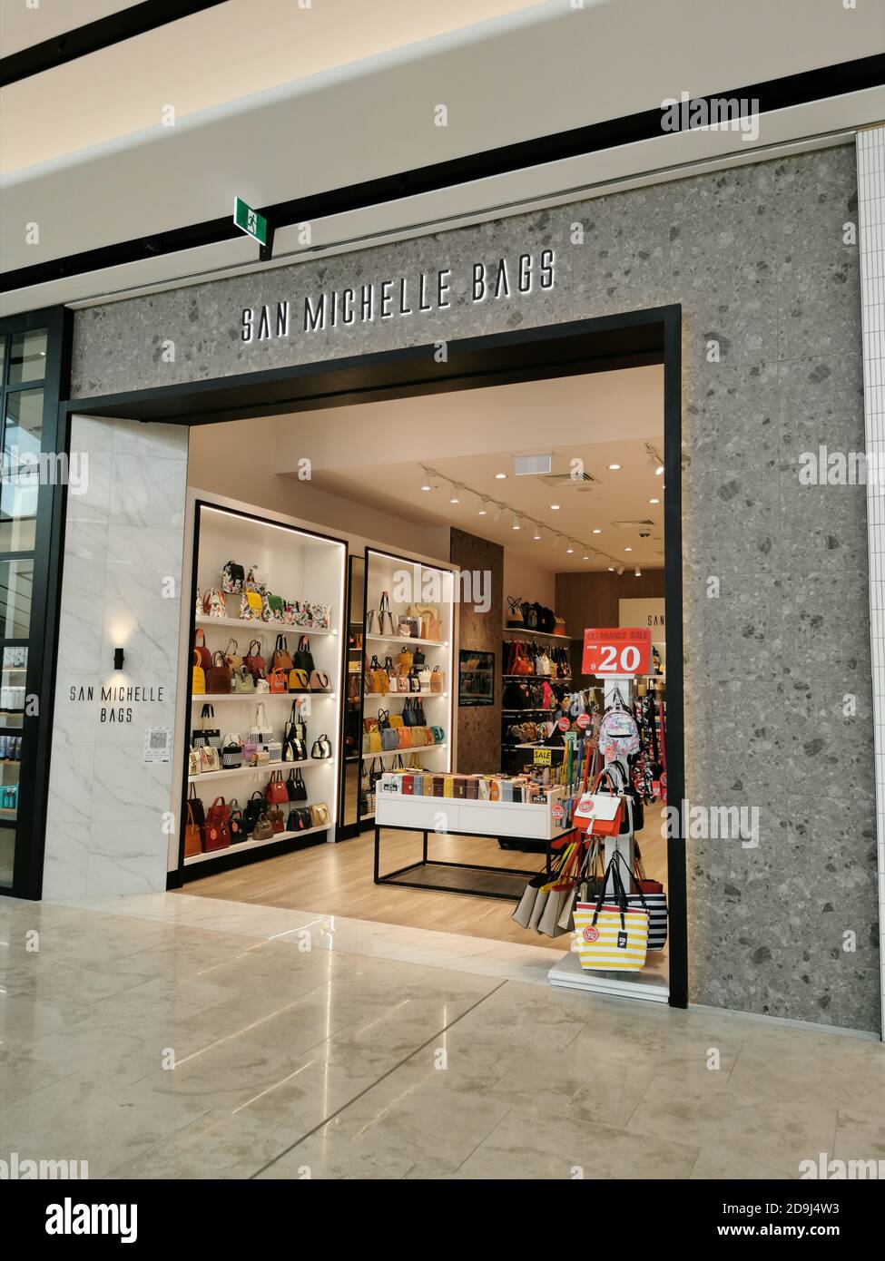 AUCKLAND, NEW ZEALAND - Nov 03, 2020: View of San Michelle Bags store in Sylvia Park Shopping Centre mall Stock Photo