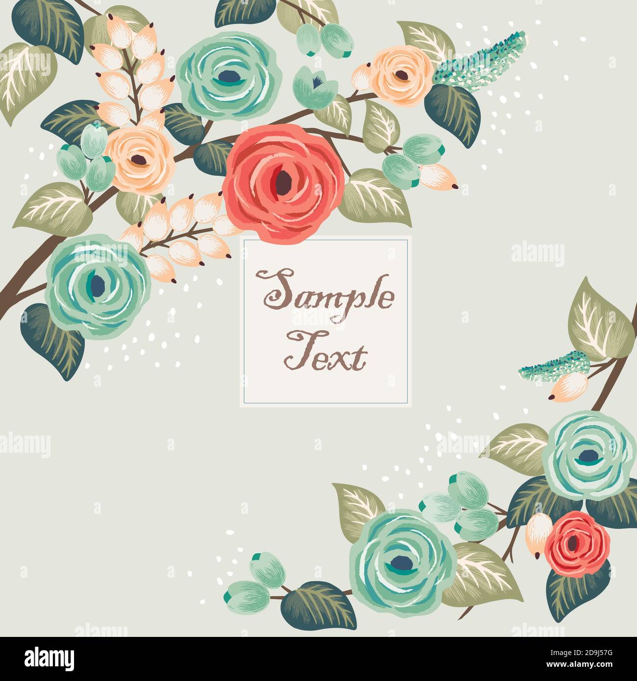 Vector illustration of a floral frame in spring. Design for Wedding ...