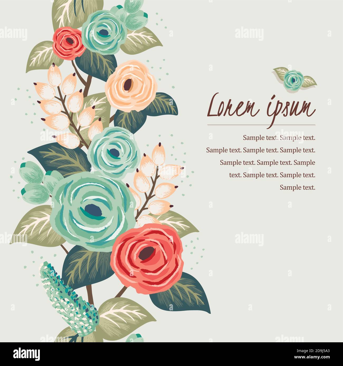 Vector illustration of a floral frame in spring. Design for Wedding ...