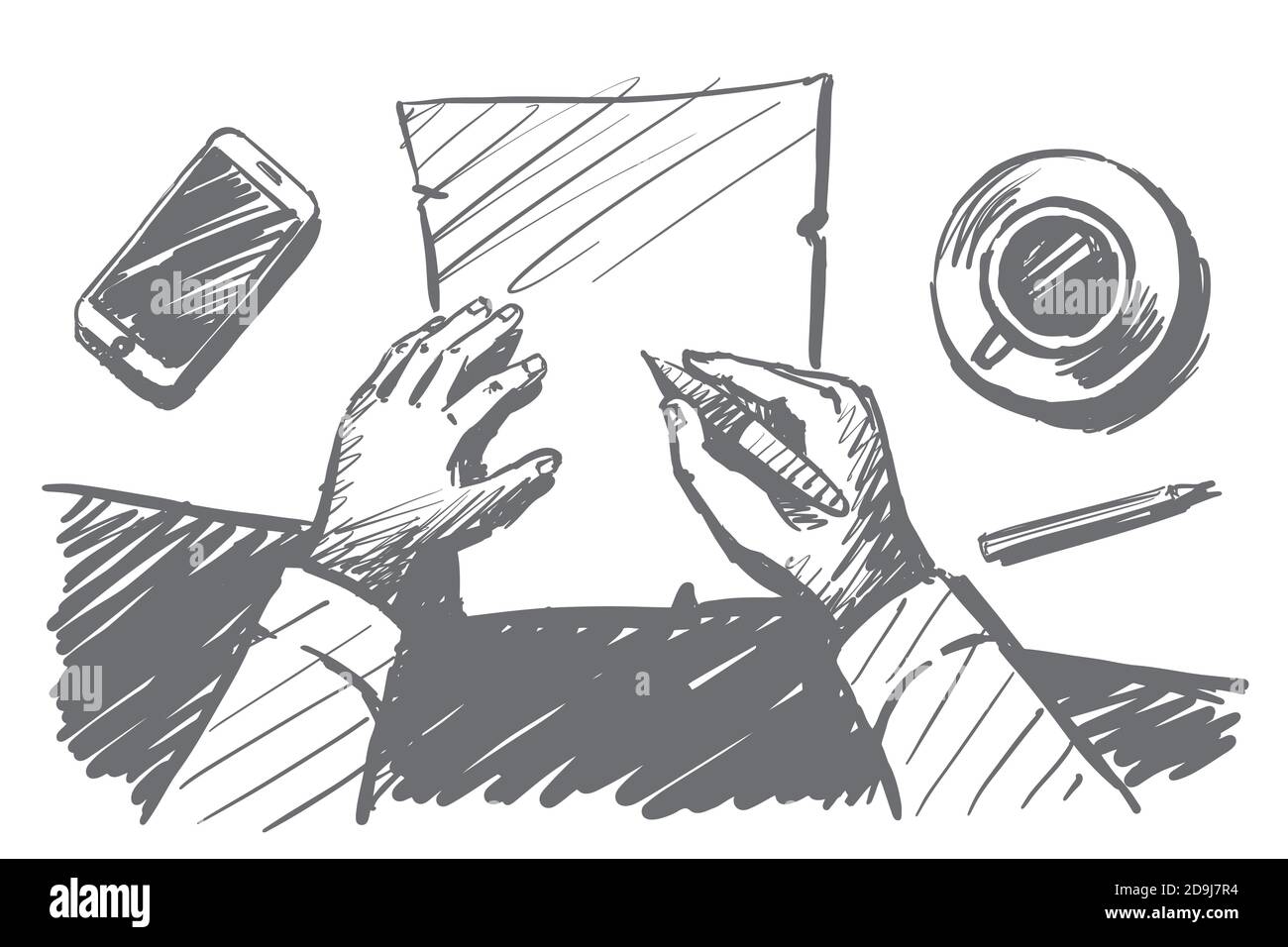 Writing notes hands in Stock Vector Images - Alamy