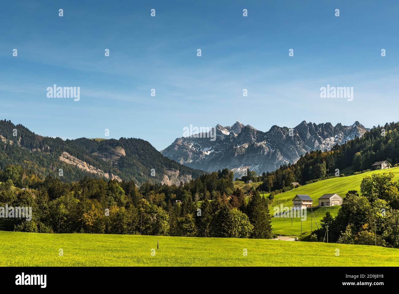 Alpstein massif and Saentis, Toggenburg, Canton St. Gallen, Switzerland Stock Photo