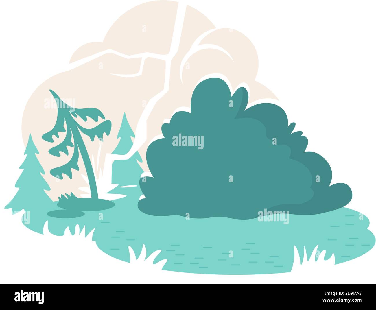 Wildfire 2D vector web banner, poster Stock Vector