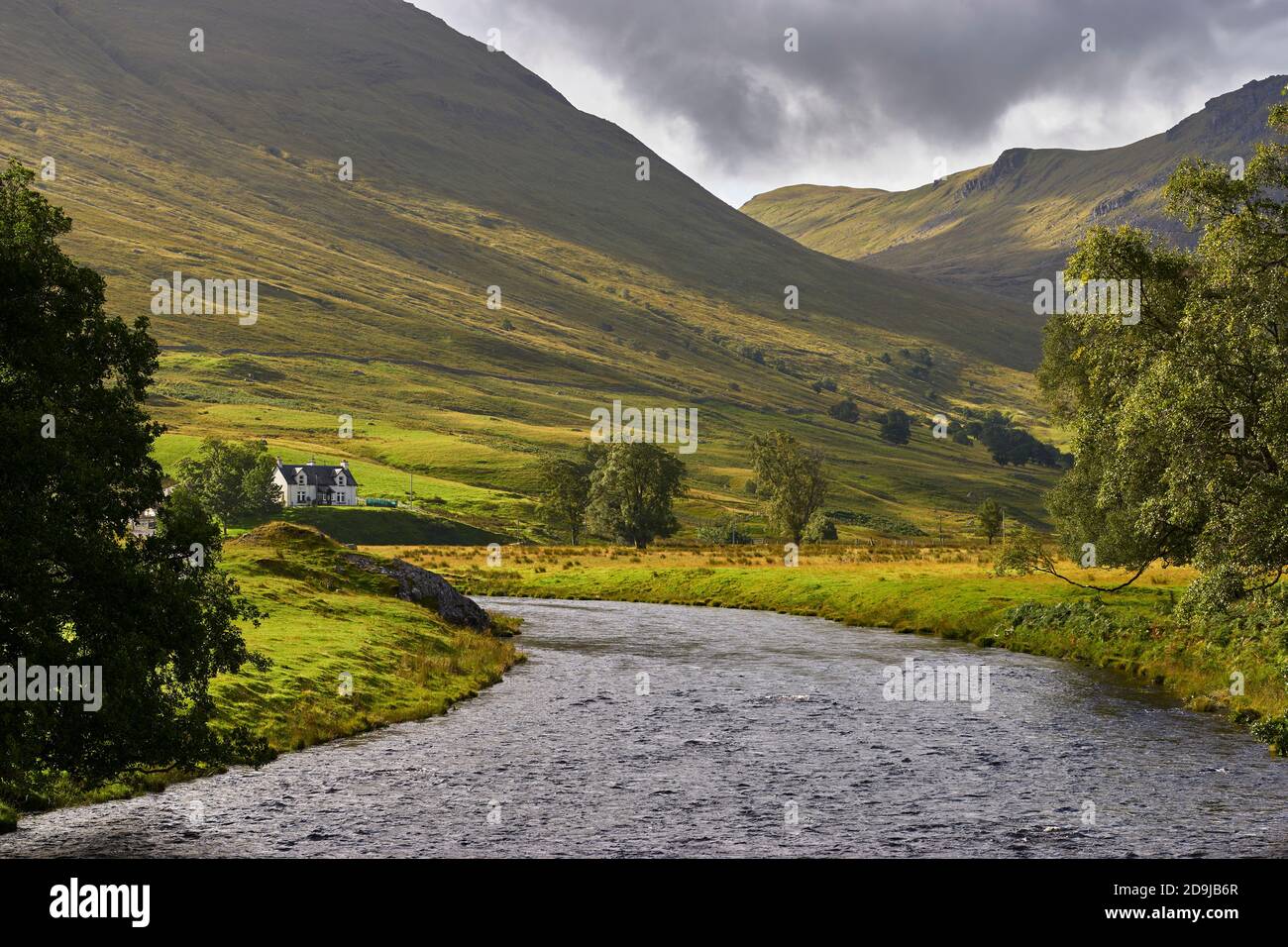 Isolated house of Moar in Glen Lyon, Perth and Kinross, Scotland Stock Photo