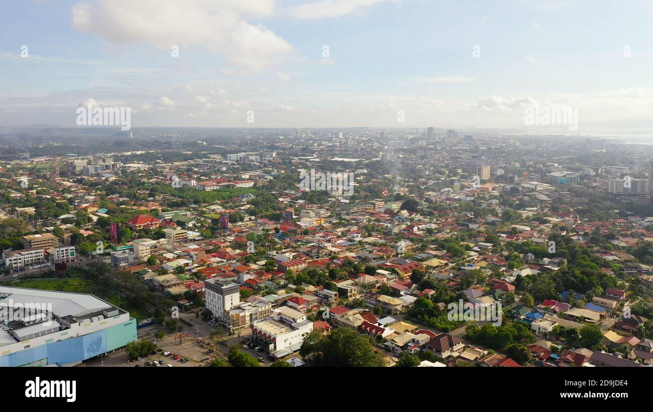 Residential area with dense development in Davao city. The thirdmost