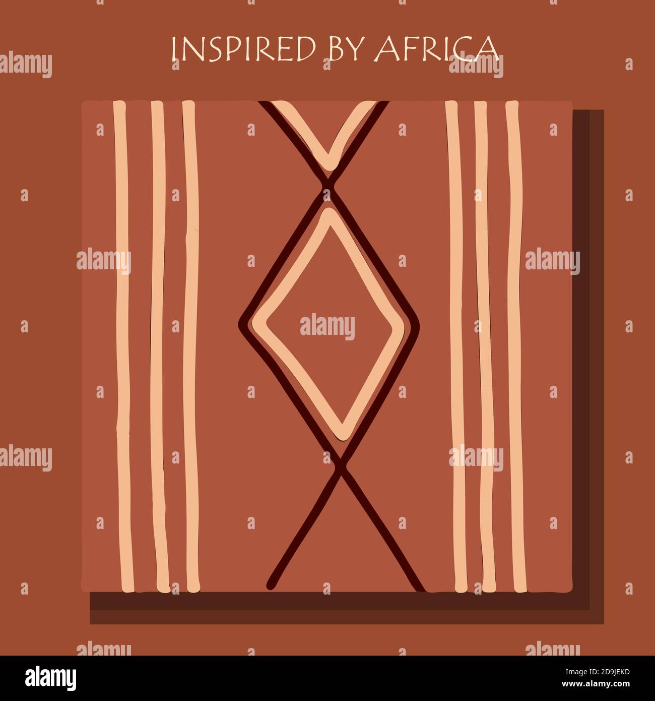 INSPIRED BY AFRICA. African background, flyer with tribal traditional pattern. Stock Vector