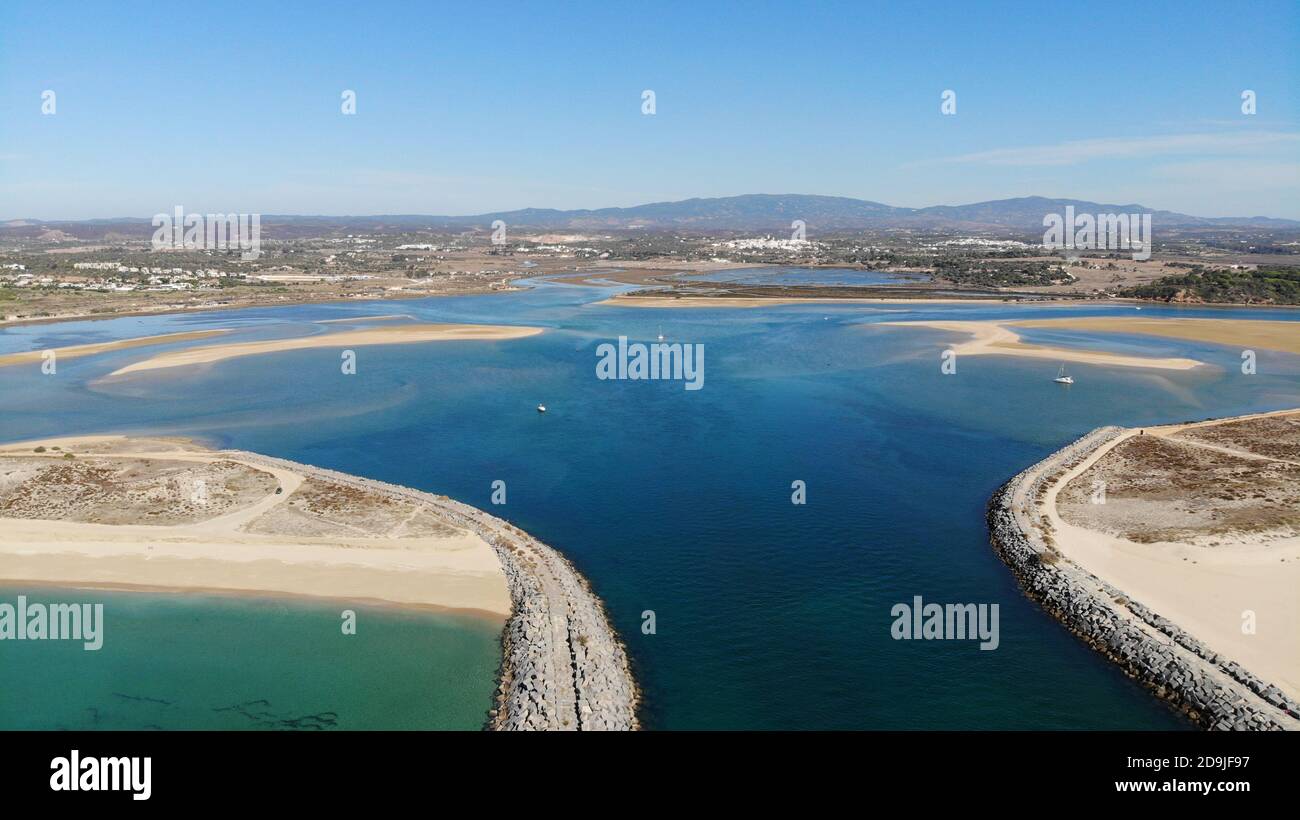 Lagos Portugal Meia praia beach Oyster farm Stock Photo Alamy