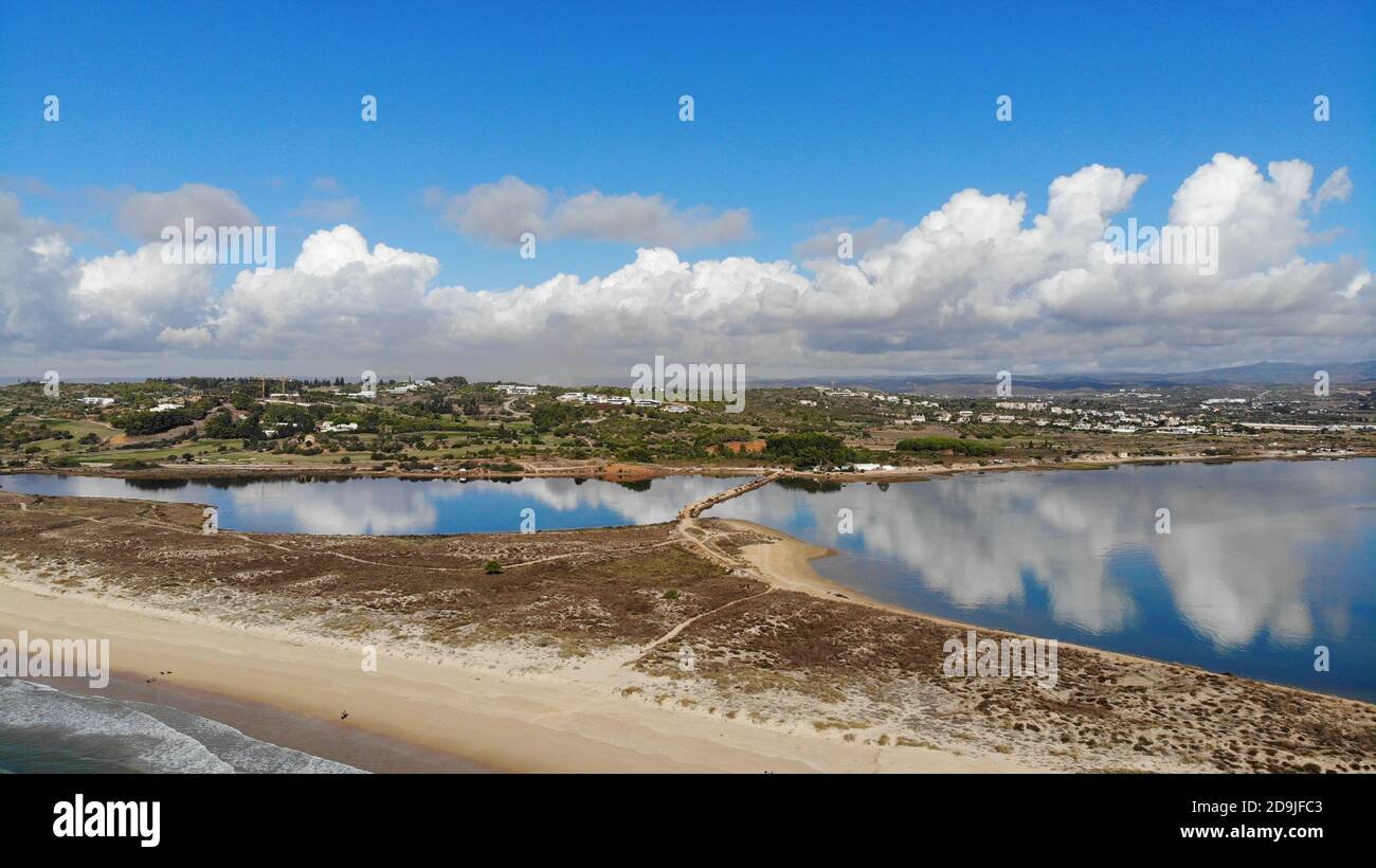 Lagos Portugal Meia praia beach Oyster farm Stock Photo Alamy