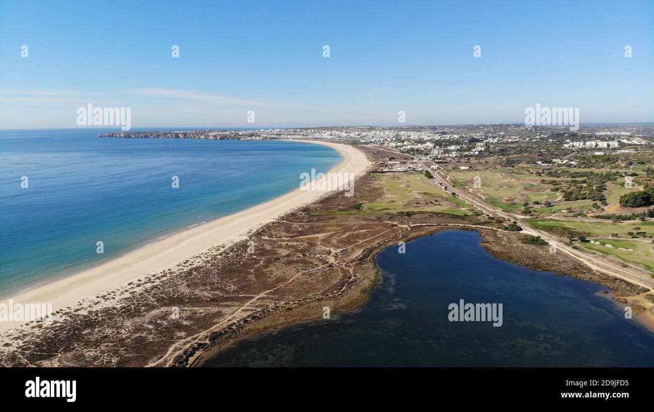 Lagos Portugal Meia praia beach Oyster farm Stock Photo Alamy